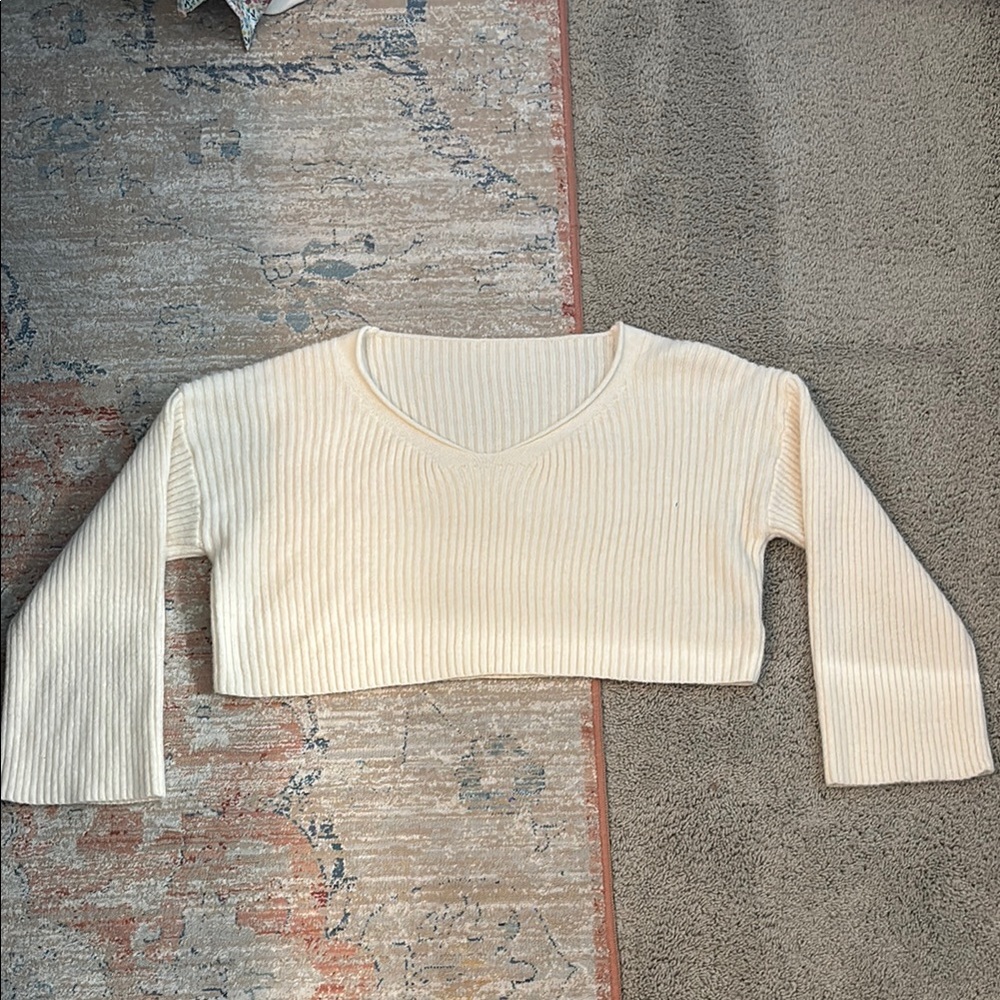 Cream Off-the-Shoulder Sweater